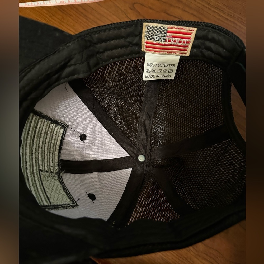 American Patriot Black Camo Flag Trucker Adjustable Cap Hat - Picture 3 of 3